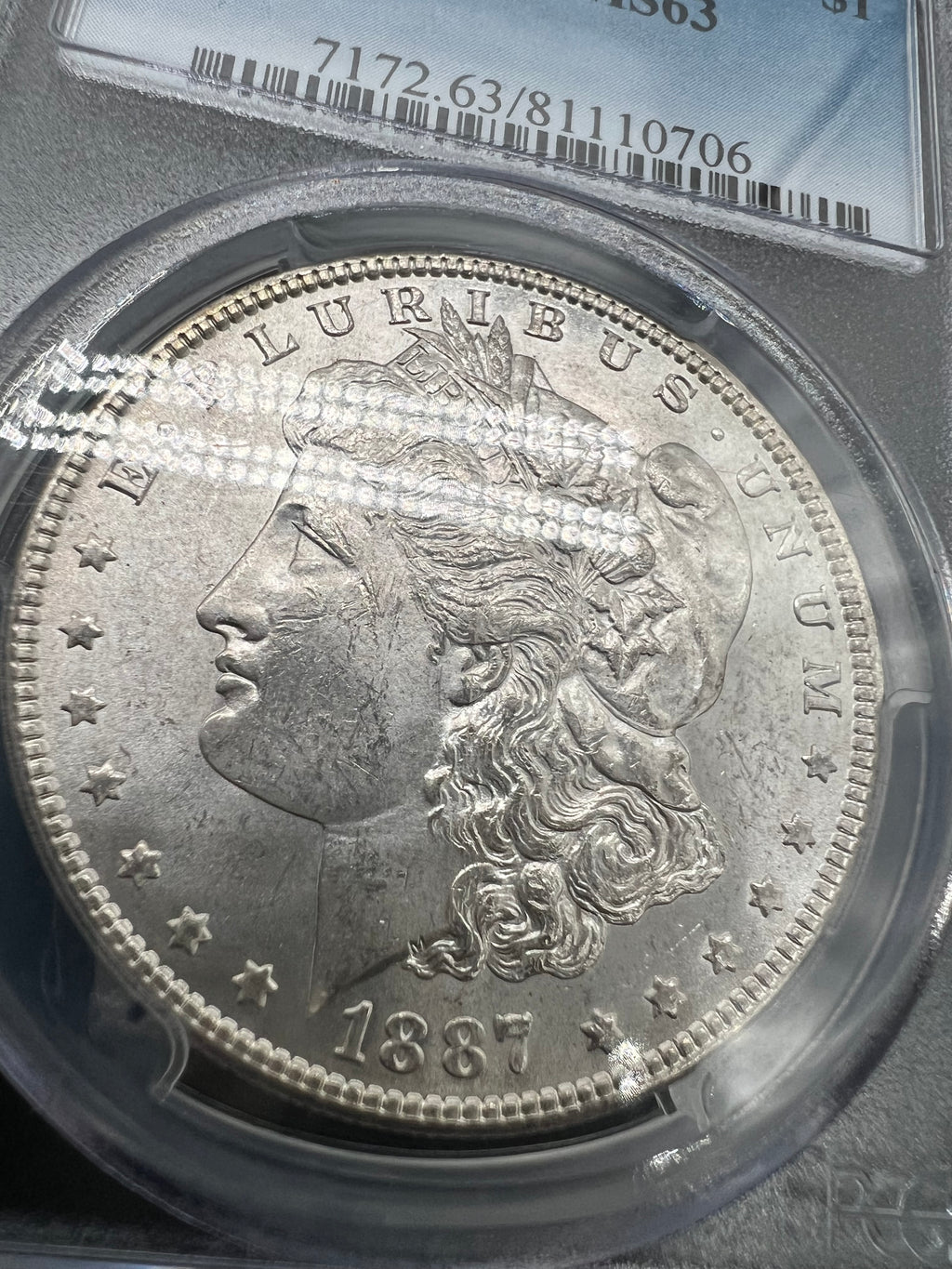 1887 MS63 Morgan Silver Dollar PCGS