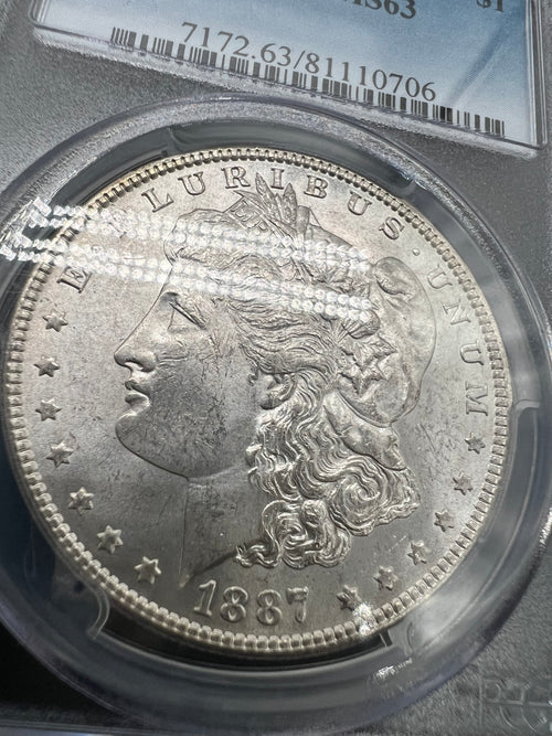 1887 MS63 Morgan Silver Dollar PCGS