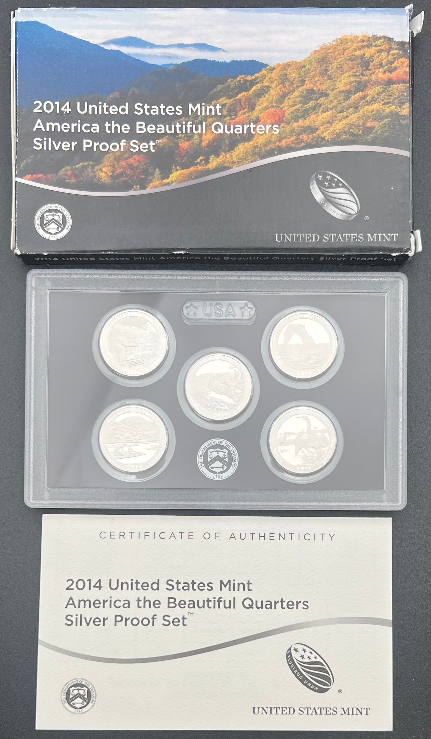 2014 90% Silver US Mint Proof America The Beautiful Silver Quarter Set (2 AVAILABLE)