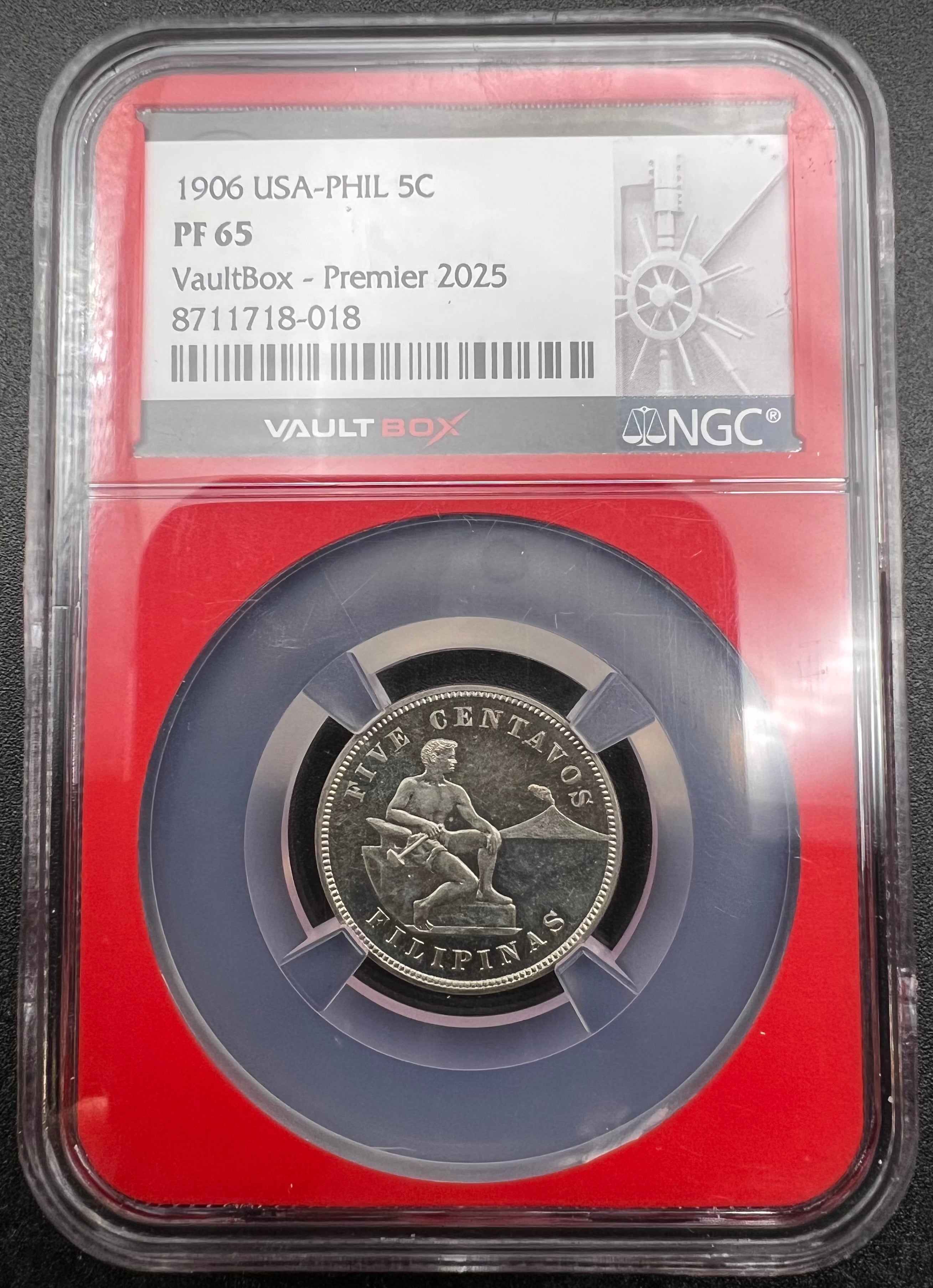 1906 PF65 Philippines 5 Centavos NGC Red Core