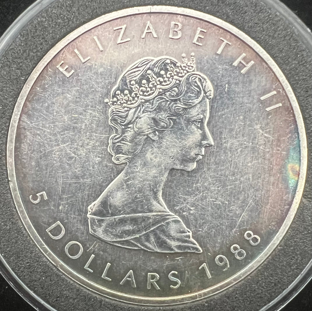 1988 Canada Maple Leaf Colorful 1oz Silver