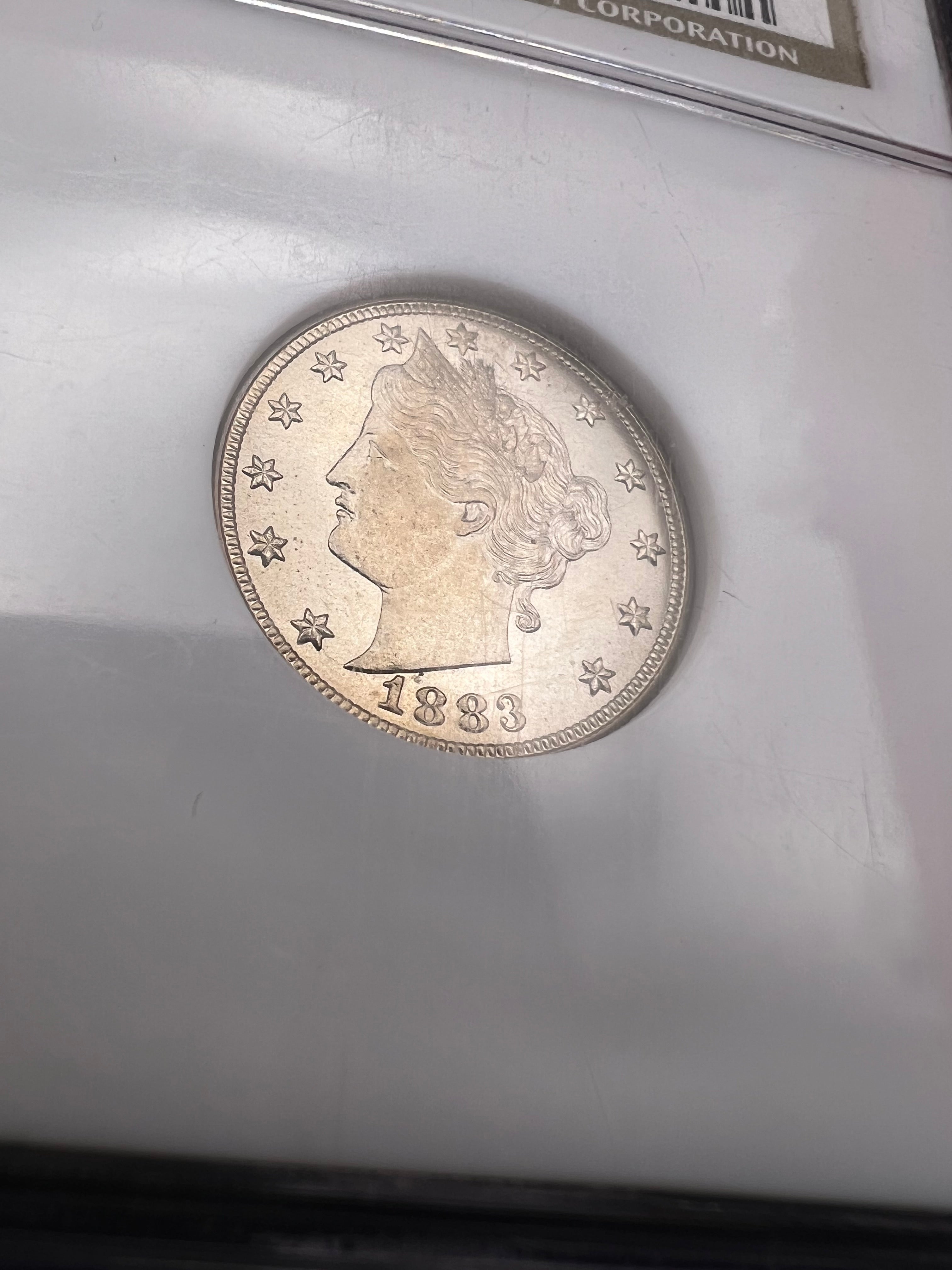 1883 MS66 No Cents V Nickel NGC