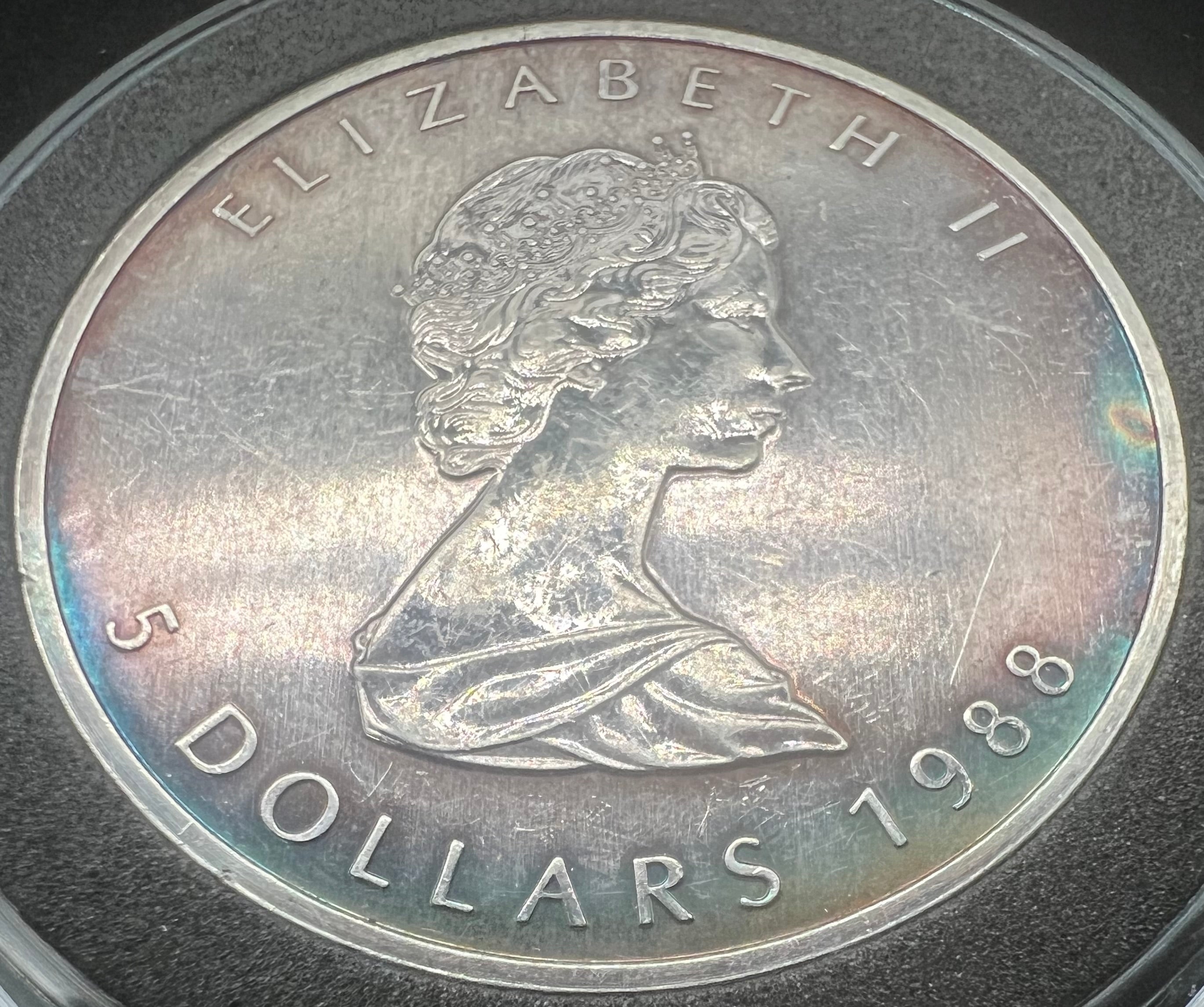 1988 Canada Maple Leaf Colorful 1oz Silver