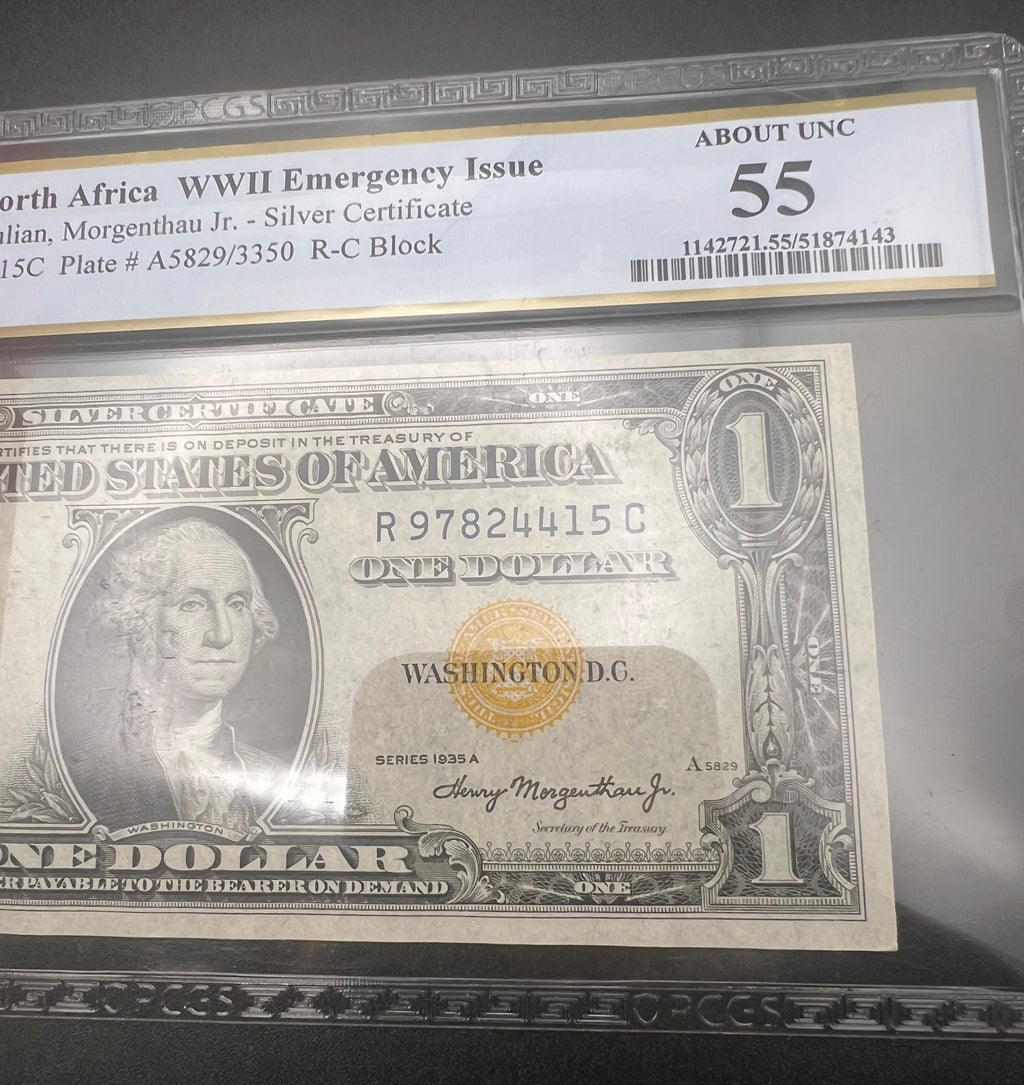 1935 A AU55 North Africa 1$ FR-2306 PCGS WW2 Emergency Issue