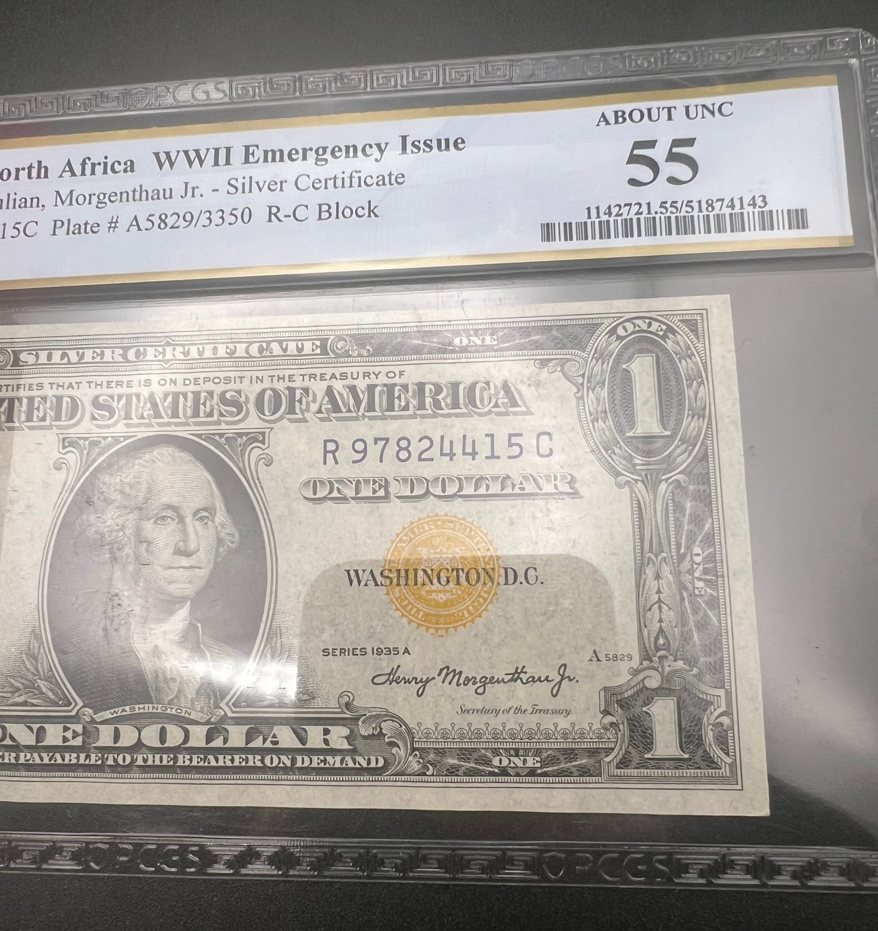 1935 A AU55 North Africa 1$ FR-2306 PCGS WW2 Emergency Issue