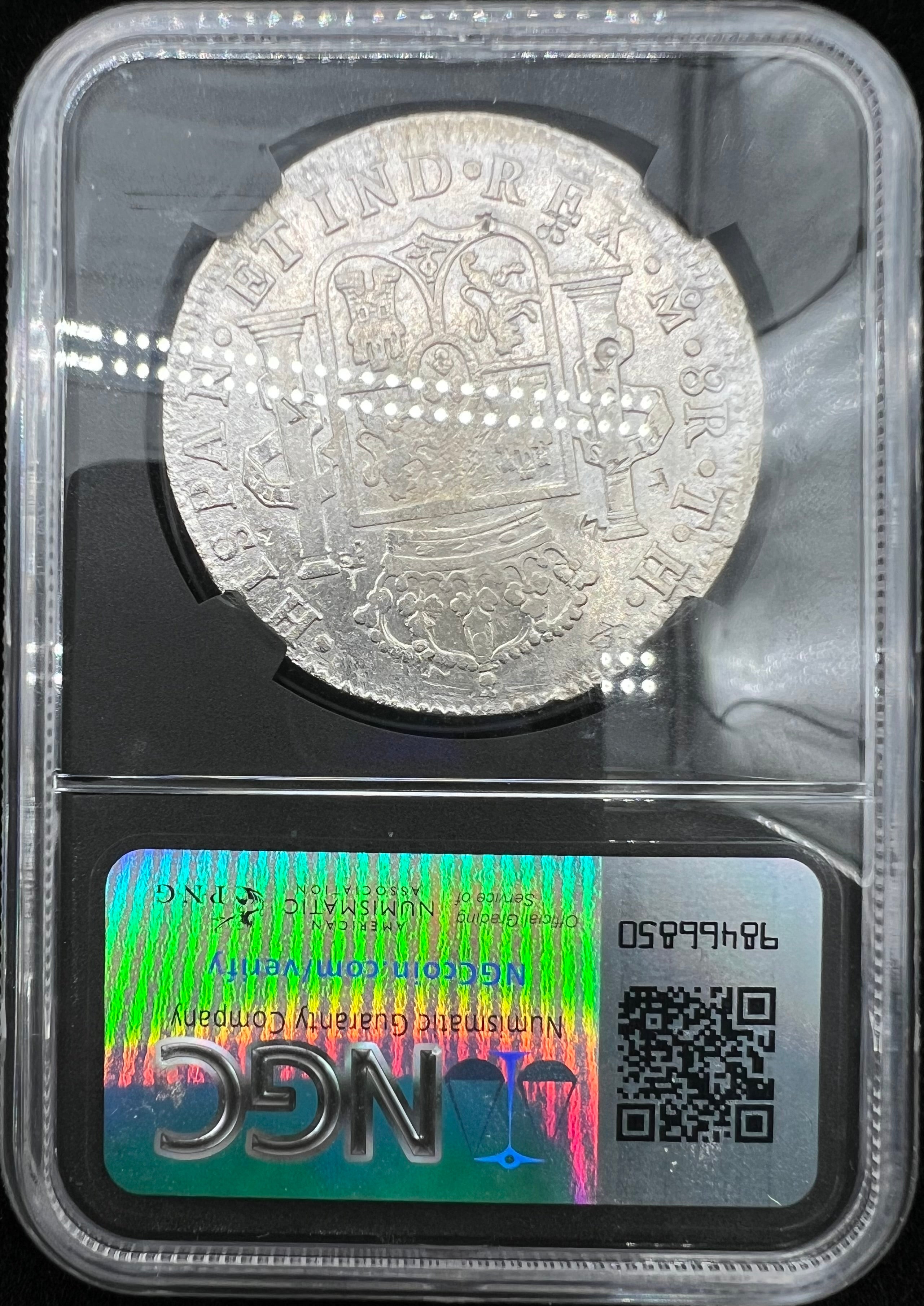 1808 MO TH Mexico 8 Reales Chopmarked VF Details NGC Black Core