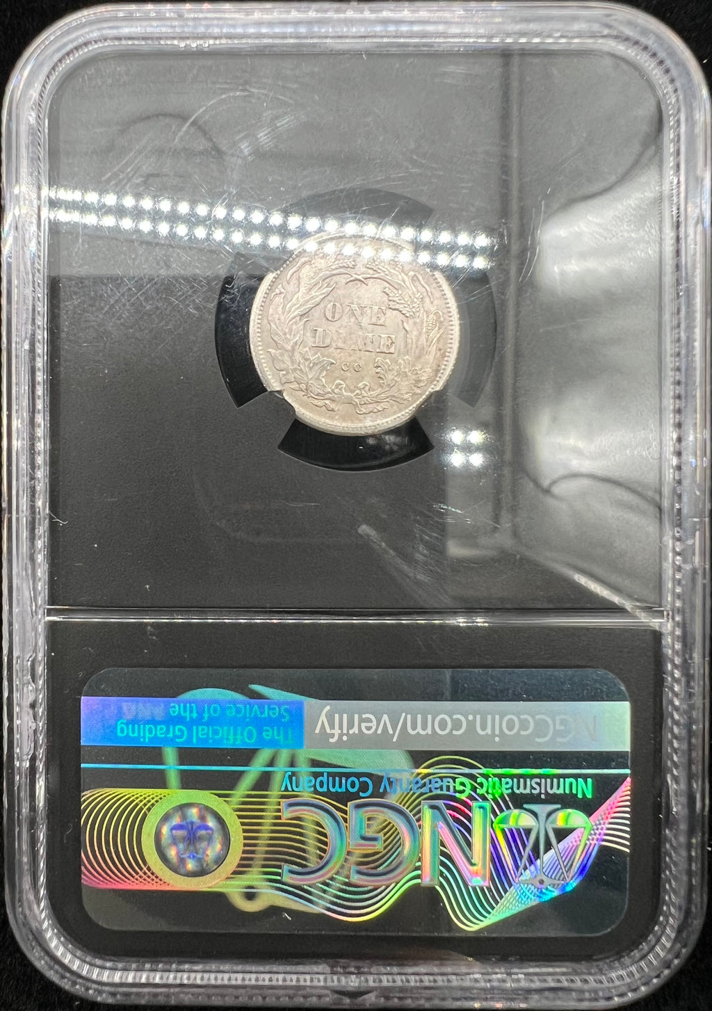 1875-CC MS61 Seated Liberty Dime Mintmark Above Bow NGC Black Core